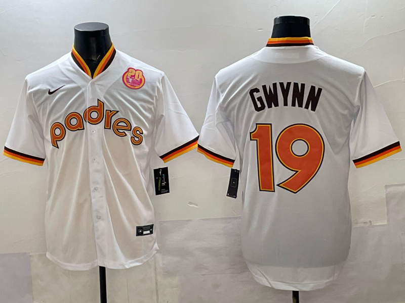 Men 2025 San Diego Padres #19 Gwynn white Nike MLB Jersey 006->san diego padres->MLB Jersey